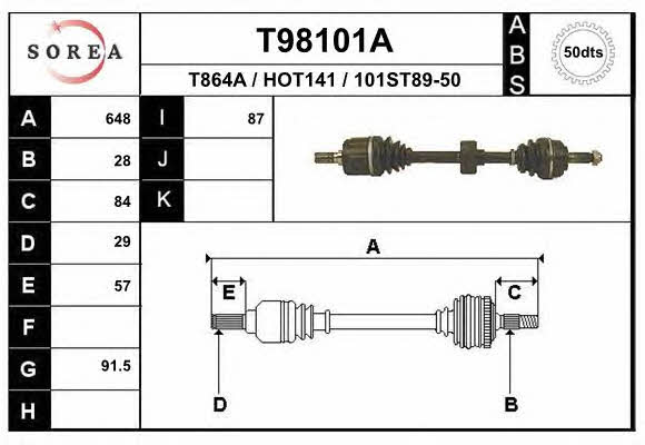 EAI T98101A Drive shaft T98101A