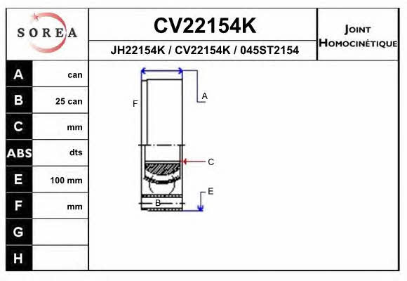 EAI CV22154K CV joint CV22154K