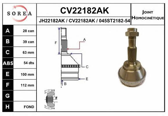 EAI CV22182AK CV joint CV22182AK