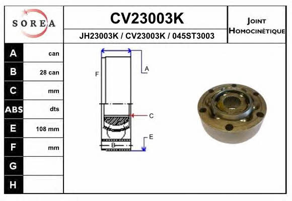 EAI CV23003K CV joint CV23003K