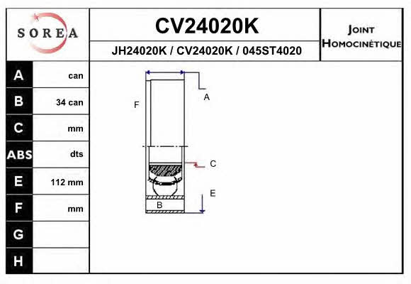 EAI CV24020K CV joint CV24020K