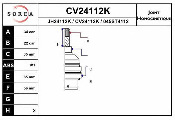 EAI CV24112K CV joint CV24112K