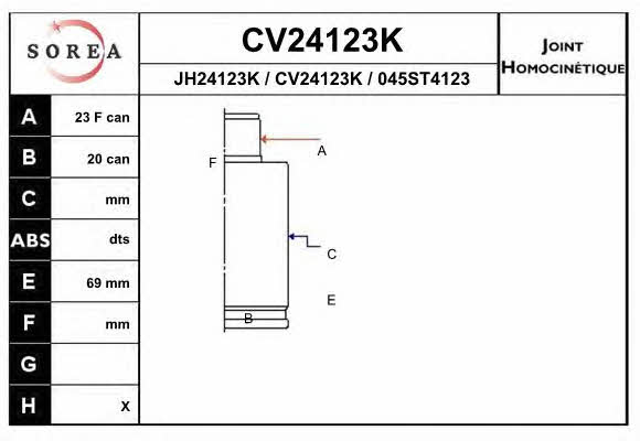 EAI CV24123K CV joint CV24123K