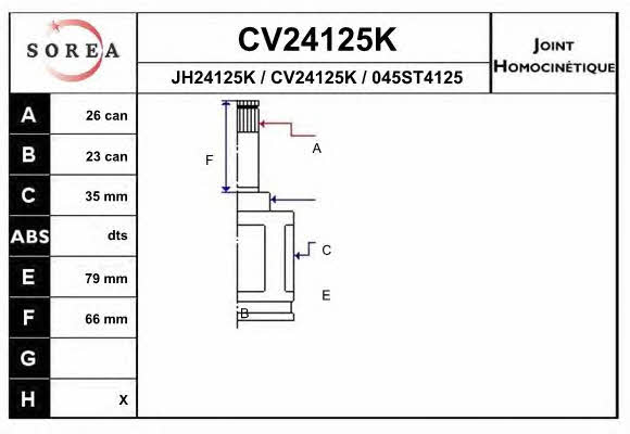 EAI CV24125K CV joint CV24125K