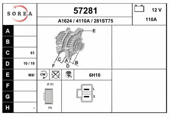 EAI 57281 Alternator 57281