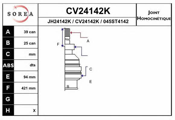 EAI CV24142K CV joint CV24142K