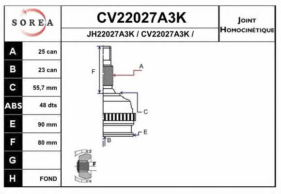 EAI CV22027A3K CV joint CV22027A3K
