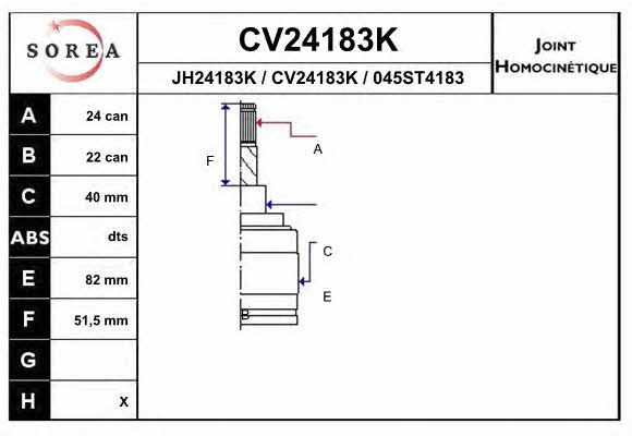 EAI CV24183K CV joint CV24183K