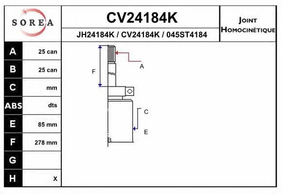 EAI CV24184K CV joint CV24184K