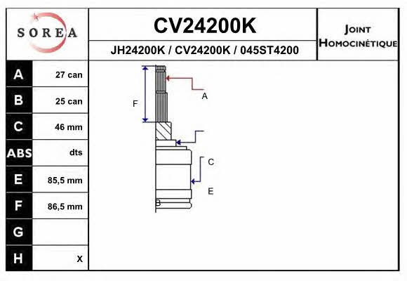 EAI CV24200K CV joint CV24200K