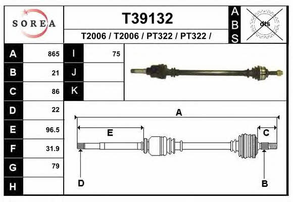 EAI T39132 Drive shaft T39132