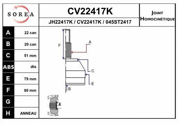 EAI CV22417K CV joint CV22417K