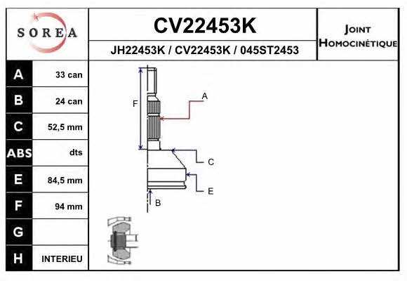 EAI CV22453K CV joint CV22453K