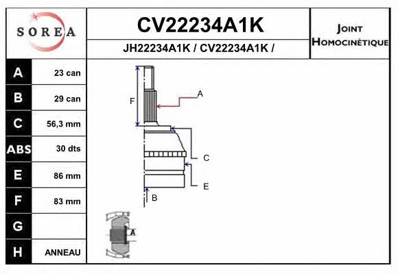 EAI CV22234A1K CV joint CV22234A1K