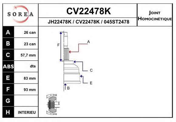 EAI CV22478K CV joint CV22478K