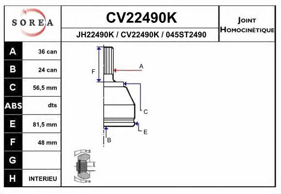 EAI CV22490K CV joint CV22490K