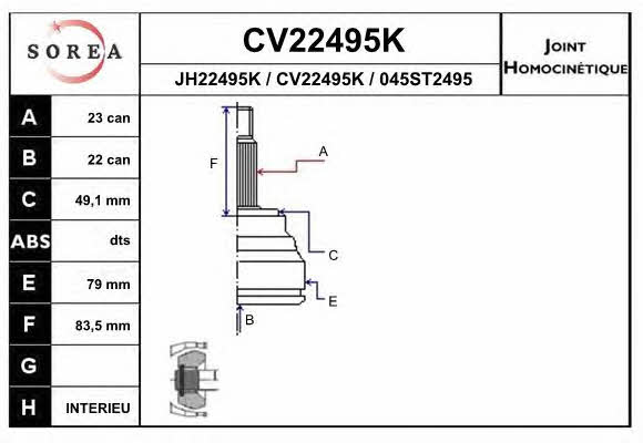 EAI CV22495K CV joint CV22495K
