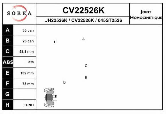 EAI CV22526K CV joint CV22526K