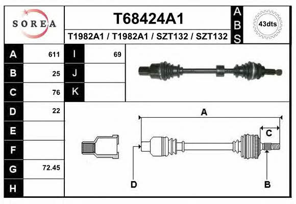 Driveshaft Suzuki Ignis: T68424A1 EAI Drive shaft