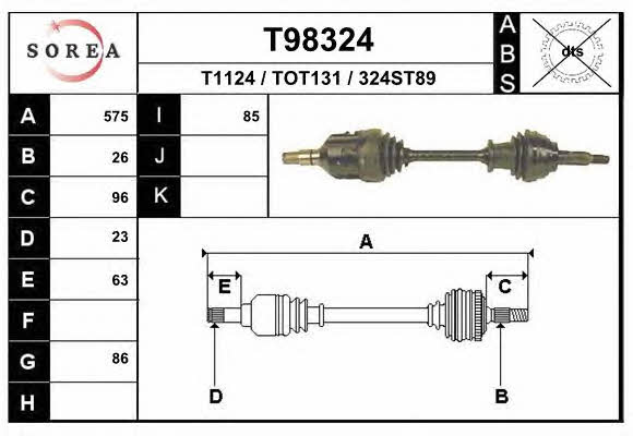 EAI T98324 Drive shaft T98324