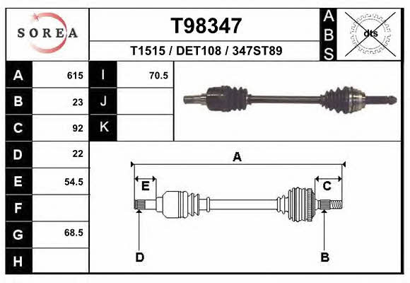 EAI T98347 Drive shaft T98347