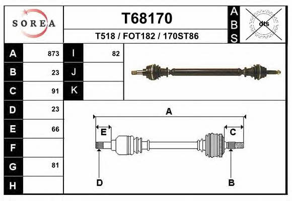 EAI T68170 Drive shaft T68170