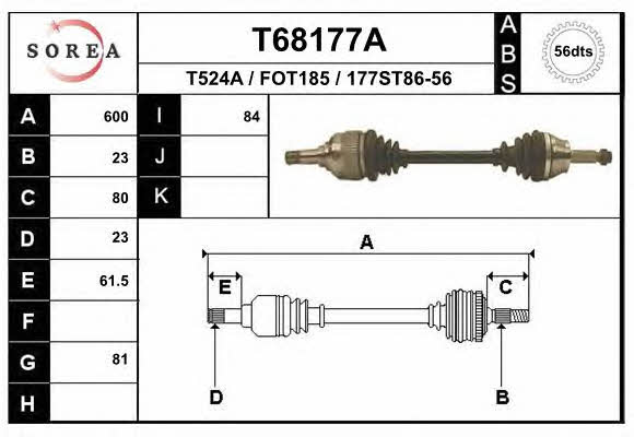 EAI T68177A Drive shaft T68177A