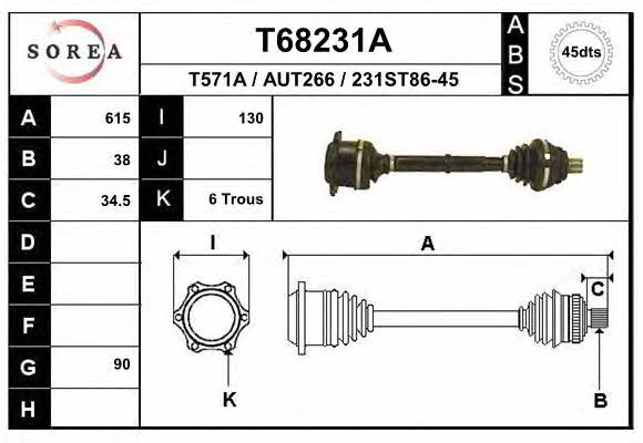 EAI T68231A Drive shaft T68231A