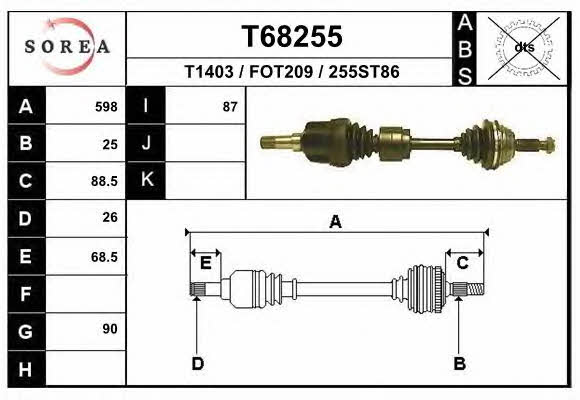 EAI T68255 Drive shaft T68255