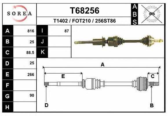 EAI T68256 Drive shaft T68256