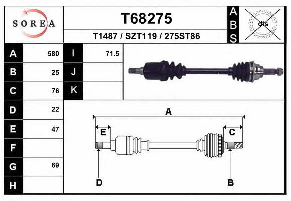 EAI T68275 Drive shaft T68275