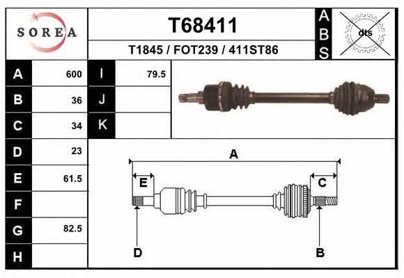 EAI T68411 Drive shaft T68411