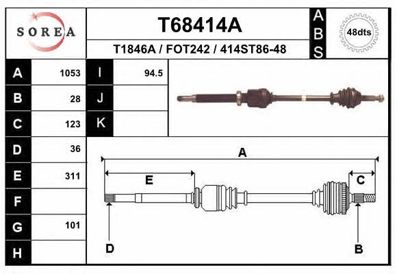 EAI T68414A Drive shaft T68414A