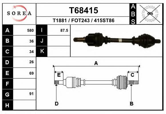 EAI T68415 Drive shaft T68415