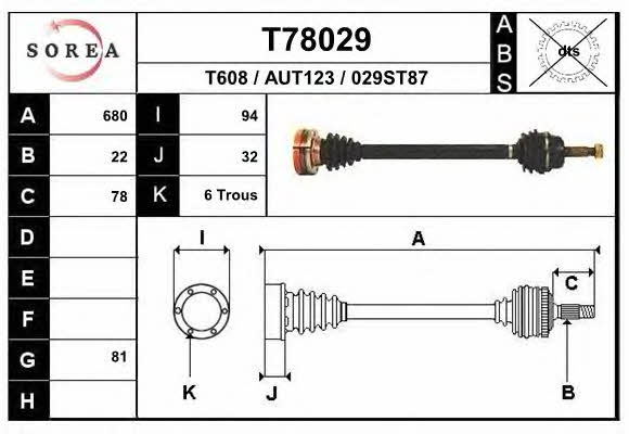 EAI T78029 Drive shaft T78029