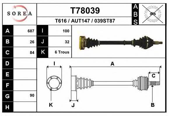 EAI T78039 Drive shaft T78039