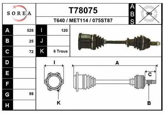 EAI T78075 Drive shaft T78075