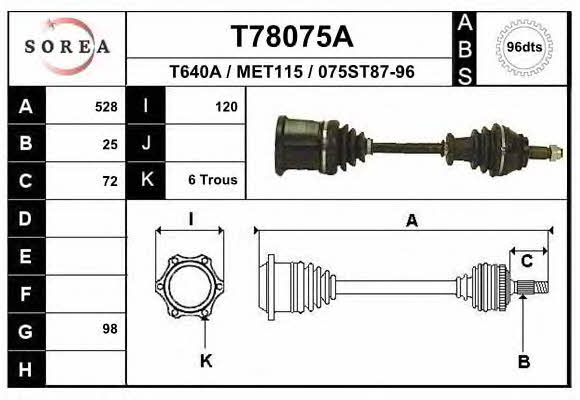 EAI T78075A Drive shaft T78075A