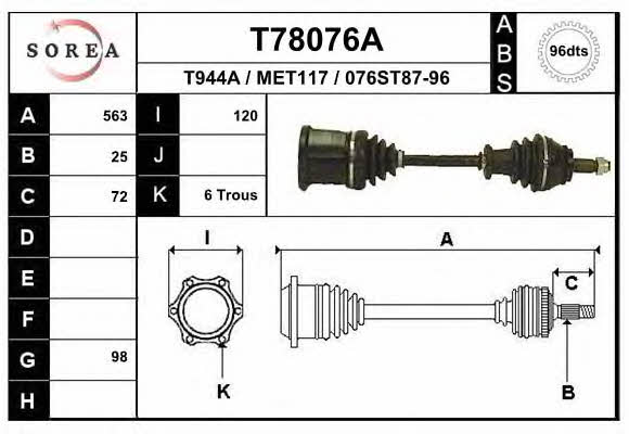 EAI T78076A Drive shaft T78076A