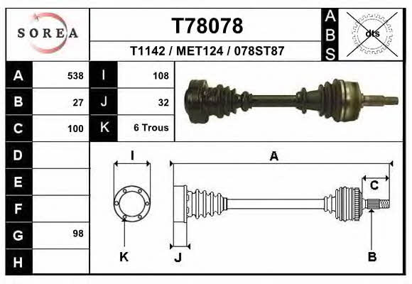 EAI T78078 Drive shaft T78078