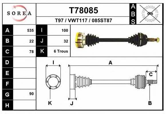 EAI T78085 Drive shaft T78085