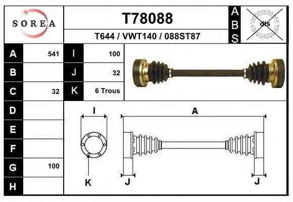 EAI T78088 Drive shaft T78088