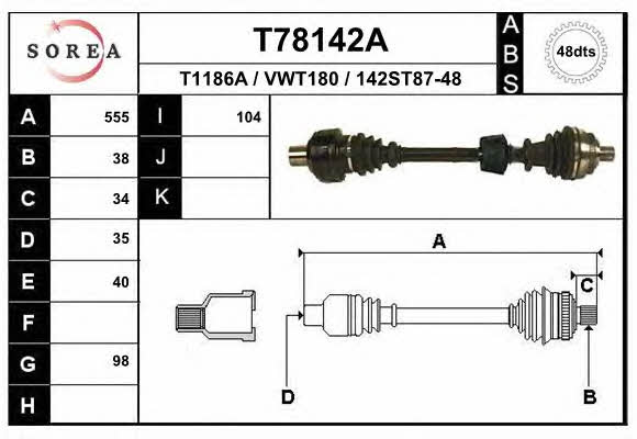 EAI T78142A Drive shaft T78142A