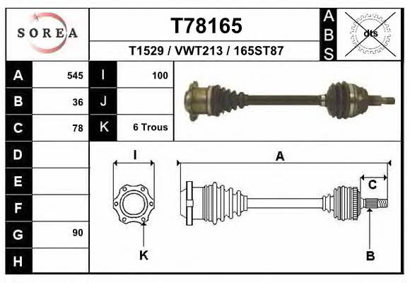 EAI T78165 Drive shaft T78165