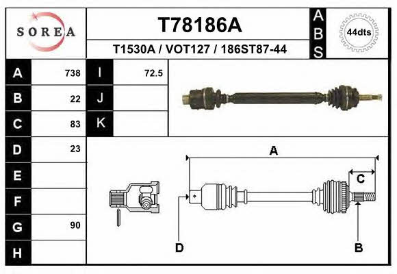 EAI T78186A Drive shaft T78186A