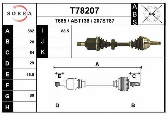 EAI T78207 Drive shaft T78207