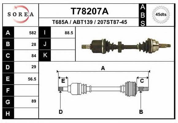 EAI T78207A Drive shaft T78207A