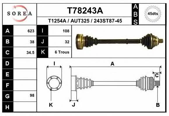 EAI T78243A Drive shaft T78243A