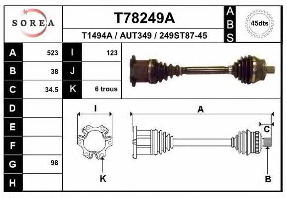 EAI T78249A Drive shaft T78249A