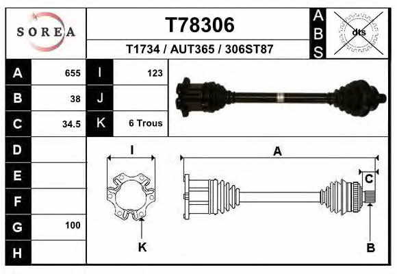 EAI T78306 Drive shaft T78306